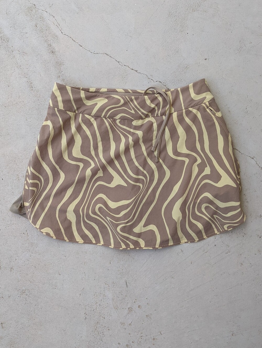 Outdoor Voices Yellow + Tan Zebra Print Exercise Tennis Skort